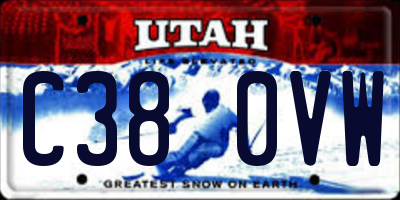 UT license plate C380VW