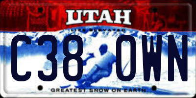 UT license plate C380WN