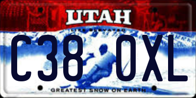 UT license plate C380XL