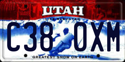 UT license plate C380XM