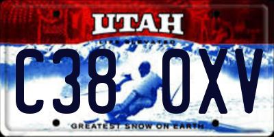 UT license plate C380XV