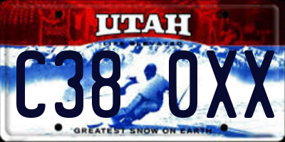 UT license plate C380XX