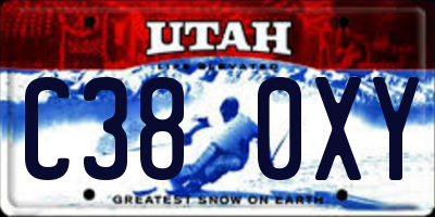 UT license plate C380XY