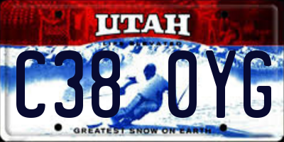 UT license plate C380YG