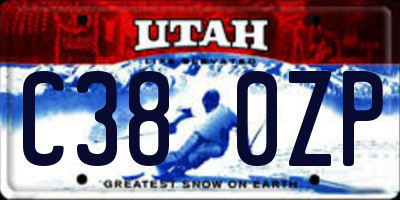 UT license plate C380ZP