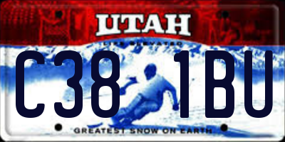 UT license plate C381BU