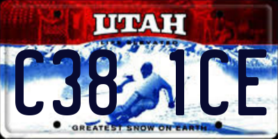 UT license plate C381CE