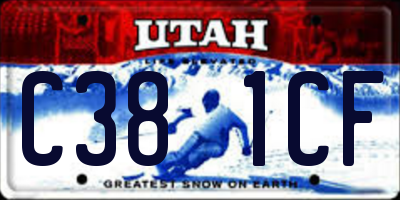 UT license plate C381CF