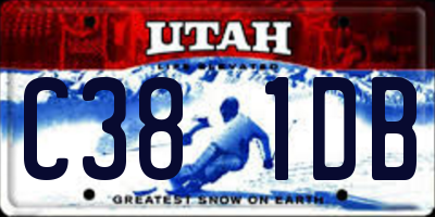 UT license plate C381DB