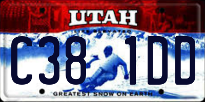 UT license plate C381DD