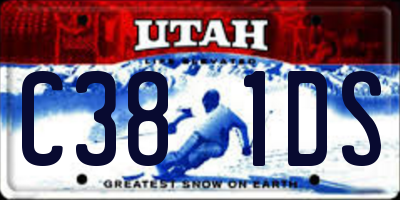 UT license plate C381DS