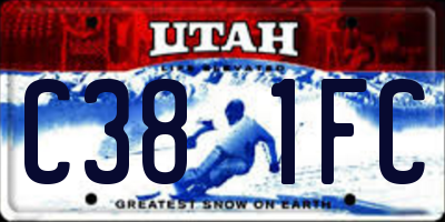 UT license plate C381FC