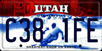 UT license plate C381FE