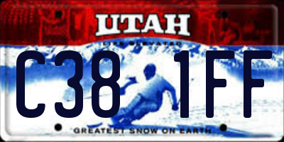 UT license plate C381FF