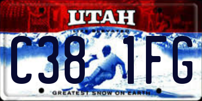 UT license plate C381FG