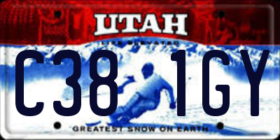UT license plate C381GY