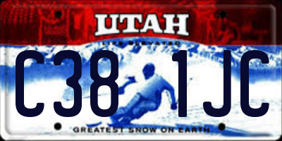 UT license plate C381JC