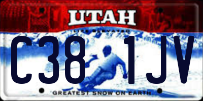 UT license plate C381JV