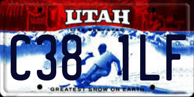 UT license plate C381LF