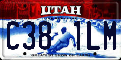 UT license plate C381LM