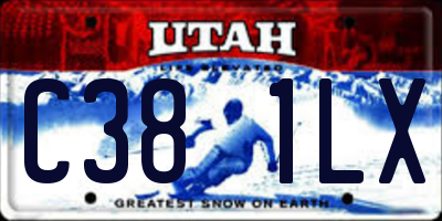 UT license plate C381LX