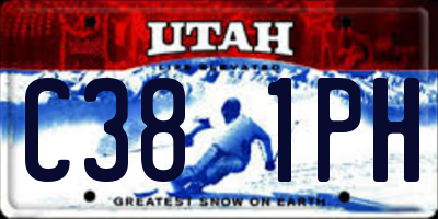 UT license plate C381PH