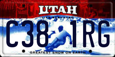 UT license plate C381RG