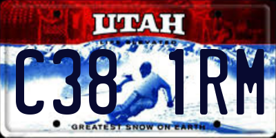 UT license plate C381RM