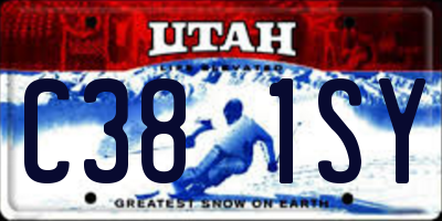 UT license plate C381SY