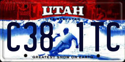 UT license plate C381TC