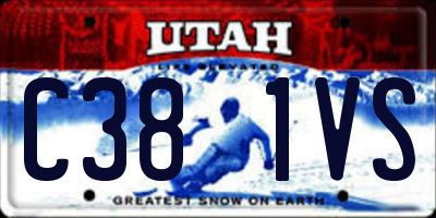 UT license plate C381VS