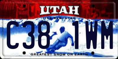 UT license plate C381WM