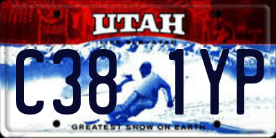 UT license plate C381YP