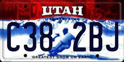 UT license plate C382BJ