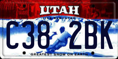 UT license plate C382BK