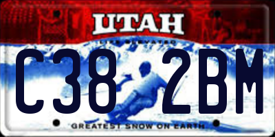 UT license plate C382BM