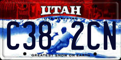 UT license plate C382CN