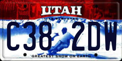 UT license plate C382DW