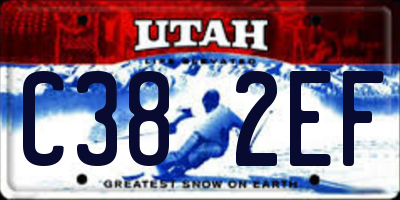 UT license plate C382EF