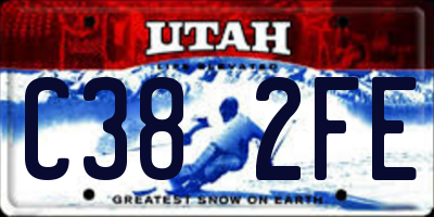 UT license plate C382FE