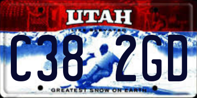 UT license plate C382GD