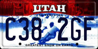 UT license plate C382GF
