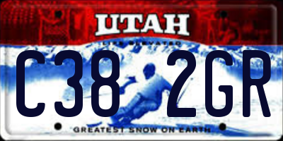 UT license plate C382GR