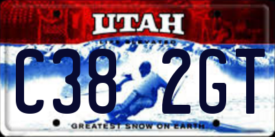 UT license plate C382GT