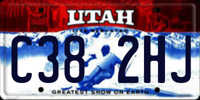 UT license plate C382HJ