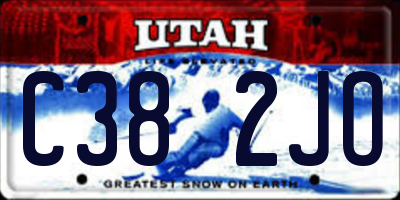UT license plate C382JO