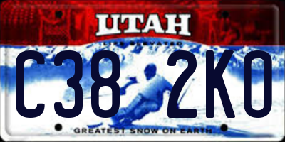 UT license plate C382KO