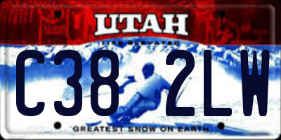 UT license plate C382LW