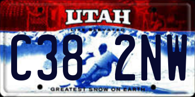 UT license plate C382NW