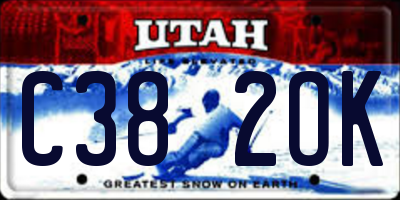 UT license plate C382OK